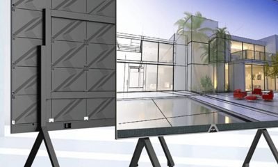 LED display shown from front and rear for content-resolution planning