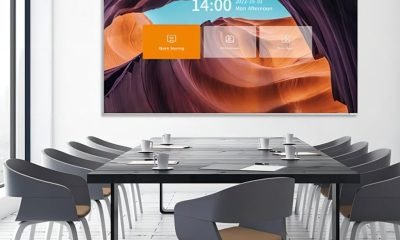 Professional meeting-room LED display representing a procurement bid comparison