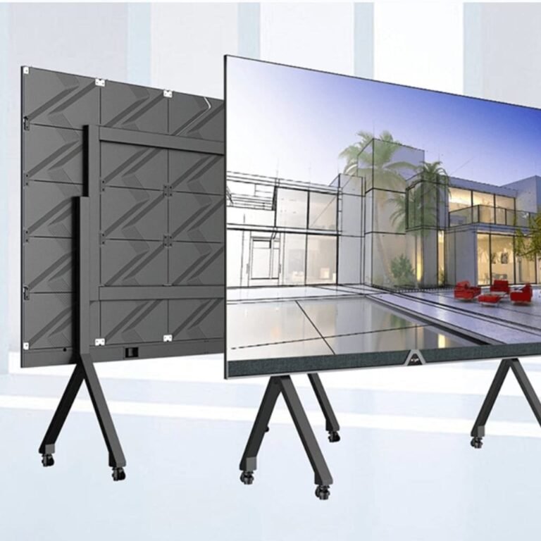 LED display shown from front and rear for content-resolution planning