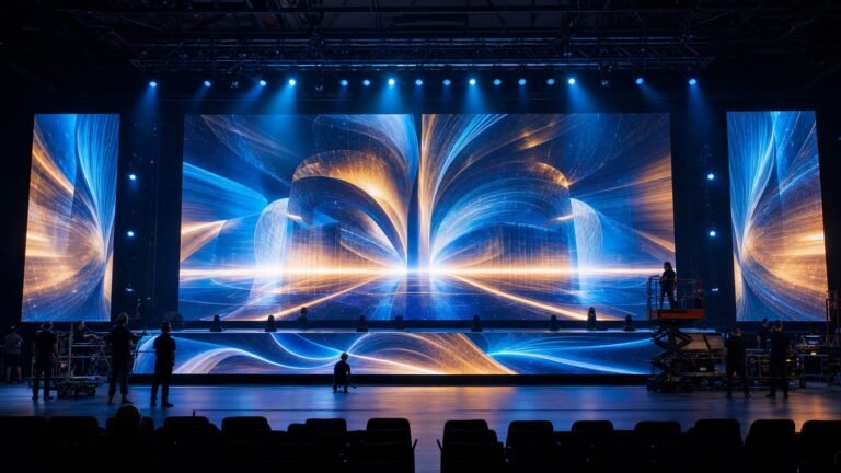 Immersive modular LED display system on a live event stage