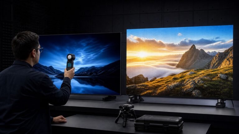 OLED and Micro LED displays compared in an evaluation studio