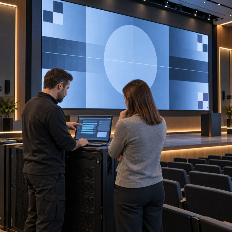 AV integrator and IT manager planning an LED display firmware update